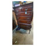 Vintage Cherry Finish Tallboy Dressser