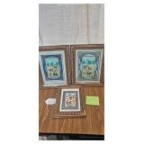 Lot of 3 Persian Inlaid Frame Paintings