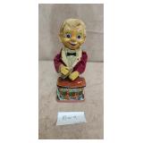 Vintage Rosko Battery Operated Tin Litho Bartender
