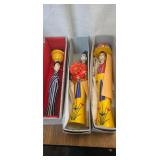 Lot of 3 Japanese Wooden Dolls
