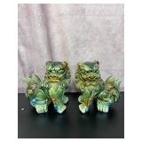 Vintage Pair Ceramic Foo Dogs Guardian Lions