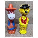 Vintage Soaky Bottles - Quick Draw McGraw Top Cat