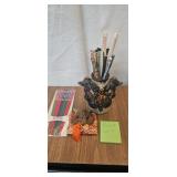 Lot of Japanese Chopstick and Lion Holder