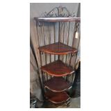 Wood and Metal Corner Shelf Unit