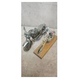 Lot of 2 Harley Davidson Motorcycle Wood Metal