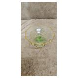 Uranium Glass Standing Bowl Good Green Glow
