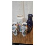 Lot of 4 Intricate Japanese Vases