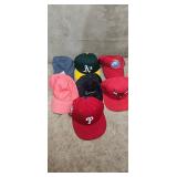 Lot of Sports and Atheltic Hats Bulls A's Philly
