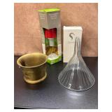 Random lot of items - vintage glass funnel