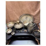 Lot of silver plate tray server bowl
