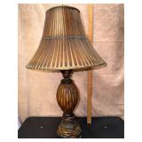 Wood and Bamboo Shade Lamp - OOAK