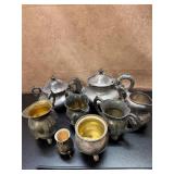 Lot of silver plate tray server bowl