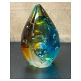 Glass Paperweight - Drop with controlled bubbles