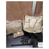 Purse Wallet Mink Gloves - QVC HSN NOS - see note
