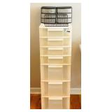 PLASTIC STORAGE CABINET,WIRE AND 2 SM STORAGE