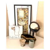 BATH THEMED LOT - MIRROR, PICS ETC