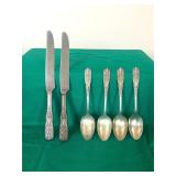 STERLING SILVER 4 WESTERMORELAND SPOONS,2KNIFES