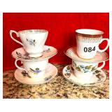 4 CUP/SAUCER SETS-2 IRISH ARKLOW,2 ROYAL GRAFTON