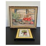 CROSS STICH FRAMED ART, STILL LIFE FRAMED