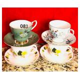 4 VINTAGE CUP/SAUCER - ARKLOW, 3 ROYAL GRAFTON,