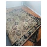LARGE 92X136 RUG, BLACK & TROPICAL & HAD PAD
