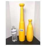 PAIR OF VINTAGE JARU YELLOW TALL VASES -