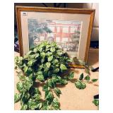 PEGGY MCGILL SIGNED PRINT SC & BASKET W GREENRY