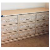 WHITE WASHED DRESSER - 9 DRAWERS, 61X18X34