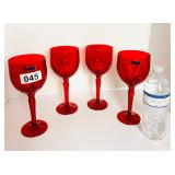 SET OF 4 RED MARQUIS WATERFORD BROOKSIDE GOBLET