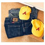 MENS PANTS, BELTS, JEANS, HATS, ETC 42 & 46 INCH