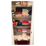 CLOSET FULL,SHEETS,TOWELS,CURLERS,CLEANING,ETC