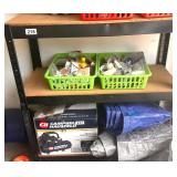 SMALL METAL SHELF UNIT (NOT CONTENTS) 35X15.5X36