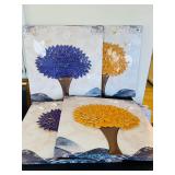 NEW ART - SET OF 4 3D TREE ART - BRIGHT BOLD COLOR