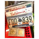 LICENSE PLATES AND CANDLES