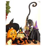 HALLOWEEN DECORATIONS, PUMPKINMCATS, WITCH,ETC