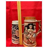 GROUP OF STEINS & MUGS, GERMAN, REDSKINS, ETC