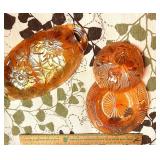 VINTAGE CARNIVAL GLASS - 2 PIECES