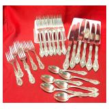 24 STERLING SILVER FLATWARE- ALVIN VIVALDI PATTERN