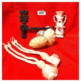 UNIQUE CAST WALL HOOK, VASE, CURTAIN HOLDERS ETC