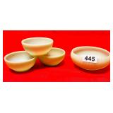 VINTAGE JADEITE 3-5 INCH BOWLS AND 1 6 INCH