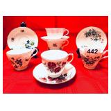 5 ENGLISH TEA CUPS AND SAUCER SETS - BONE CHINA