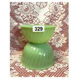 SET OF 2 VTG JADEITIE MICING BOWLS