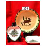 VTG SPODE ASHTRAY, HEART DISH, ALPINE OHIO POTTERY