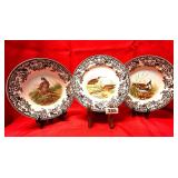 3 SOPDE WOODLAWN PLATES,PHEASANT,SNIPE,LAPWING