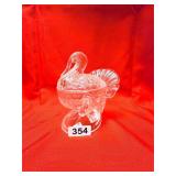 VINTAGE GLASS ROOSTER ON A NEST