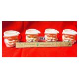 VINTAGE SANTA MUGS - SET OF 4 - SWEET
