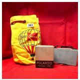 MCM ADVERTSIMENT KODAK CANVAS BAG, POLAROID CAM