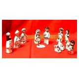 VINTAGE MEXICAN NATIVITY SET BLUE & WHITE