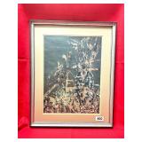 VINTAGE MIZED MEDIA FRAMED ART - PLOW IN FIELD