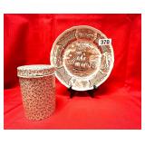 ANTIQUE BROWN TRANSFERWARE, STFFORDSHIRE ENGLAND